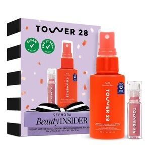 Tower 28 SOS Facial Spray & Lip Gloss Set - Orange & Pink